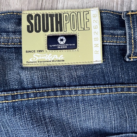 Southpole Y2K Wide Leg Baggy Jeans dark wash Men's Size 38 - Picture 9 of 9